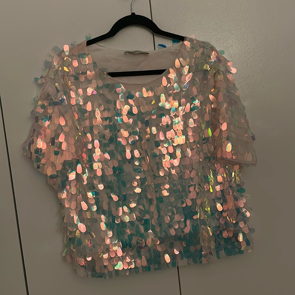 Zara Sequin Top